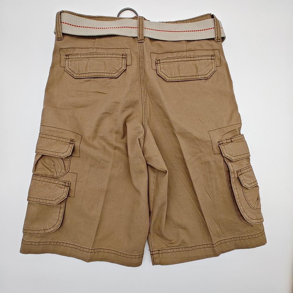Lot 2 Lee Dungarees Youth Cargo Shorts Size 12 Regular w Belts Khaki‎ Gray - Picture 8 of 13